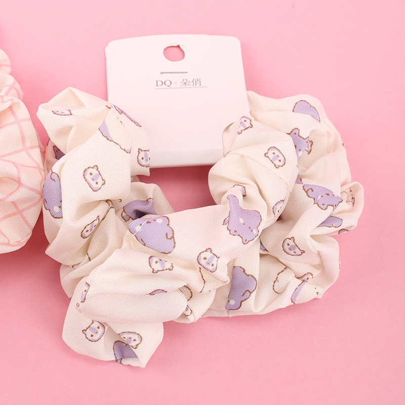 Two Colored Printed Polyester Hair Ties 4012101820