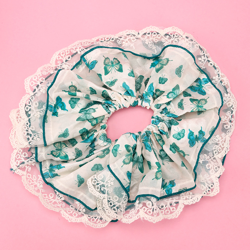 Double Lace Butterfly Bowel Polyester Hair Tie 4012101845