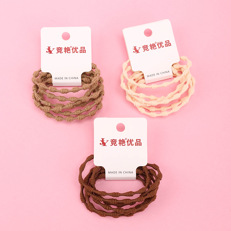 Three Curry Two-in-One Bamboo Band Hair Tie Nylon