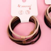 Five Curry Color Octagonal Rice Beads Hair Tie Nylon