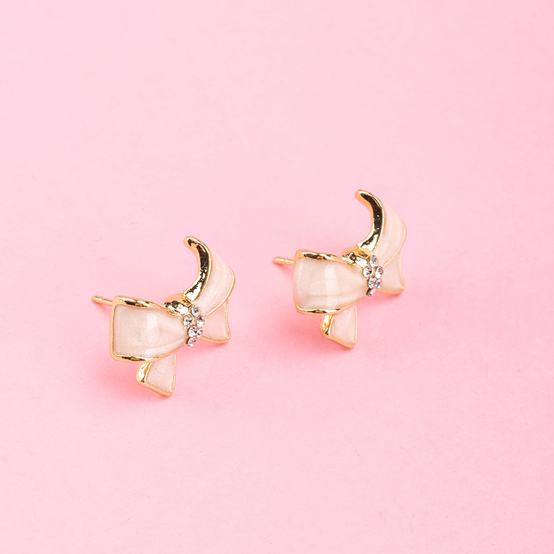 Enamel Bow Ear Studs