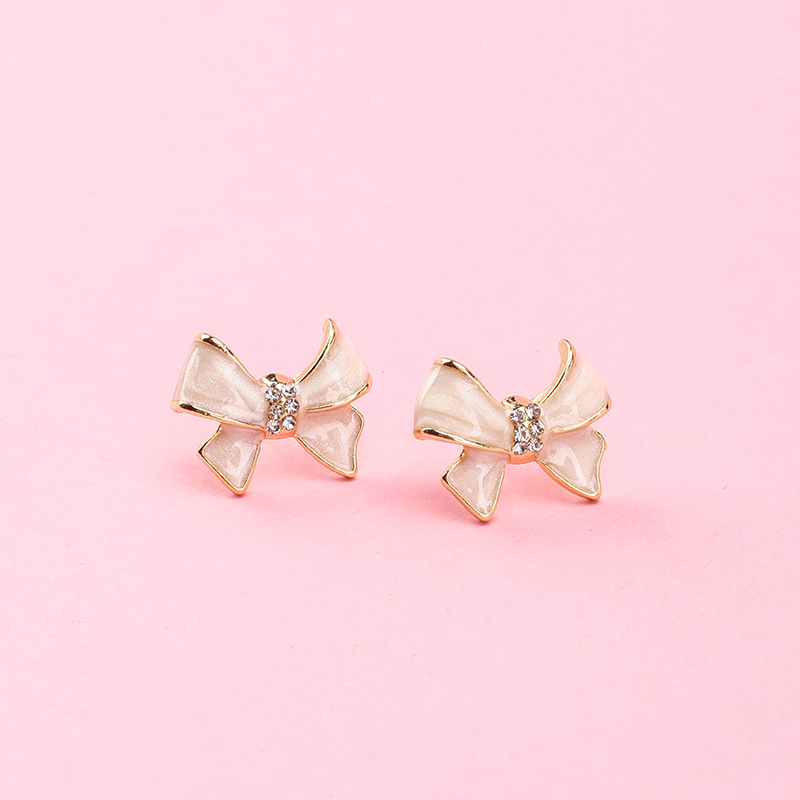Enamel Bow Ear Studs