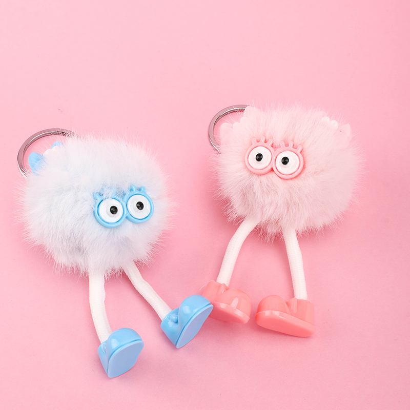 Hanging Bow Pompom Bag Charm