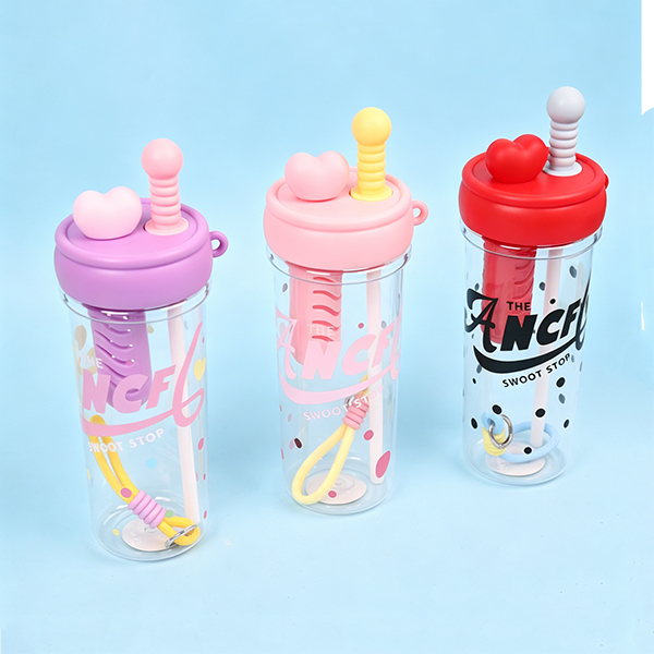 XMS-668 880ml Silicone Cartoon Plastic Straw Cup 109170050