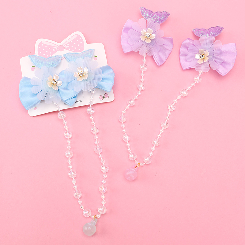 Bow Fish Tail Flower Duckbill Hair Clip Alloy Polyester 4010402701