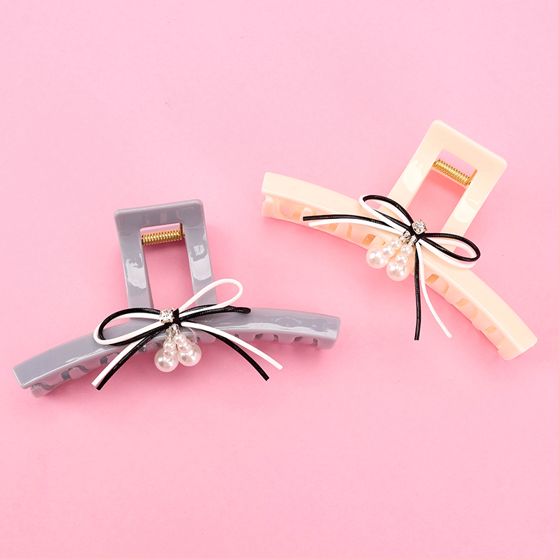 13 cm Bow Pearl Large Hair Claw Clip Plastic 4011801191