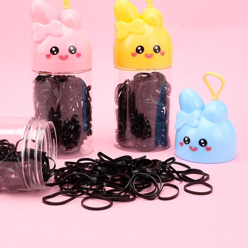 G15 Large Folding Ear Rabbit SBS Pull Hair Tie Black