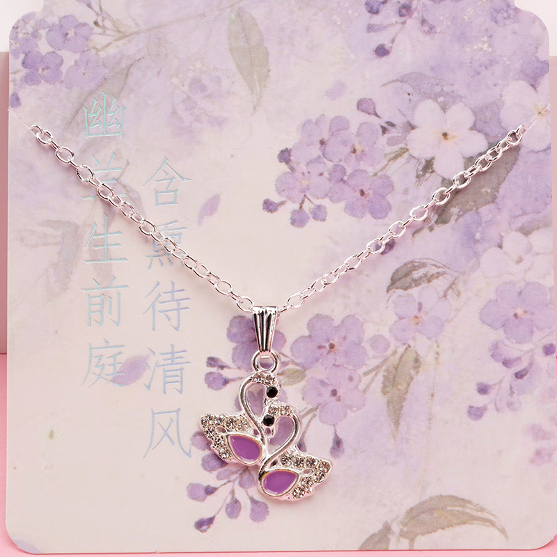 Enamel Swan Necklace