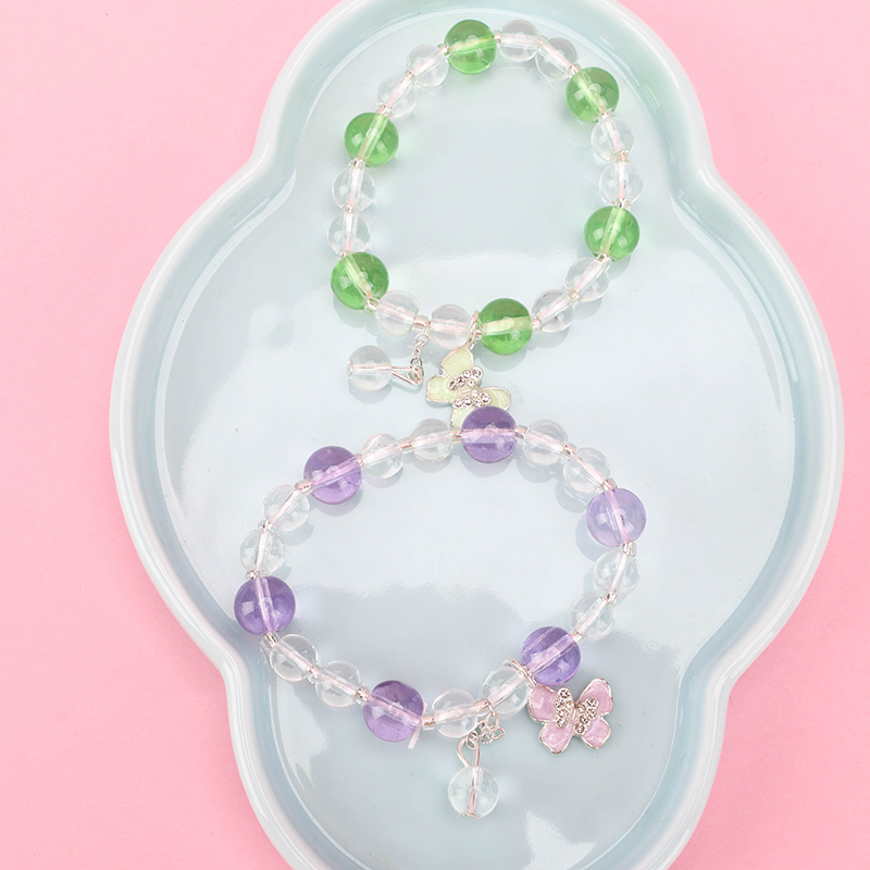 Colorful Oil Drop Butterfly Beaded Bracelet 4021001123