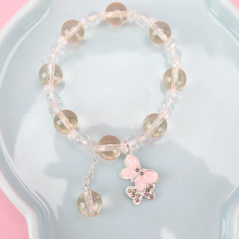 Double Butterfly Pendant Beaded Bracelet 4021001124