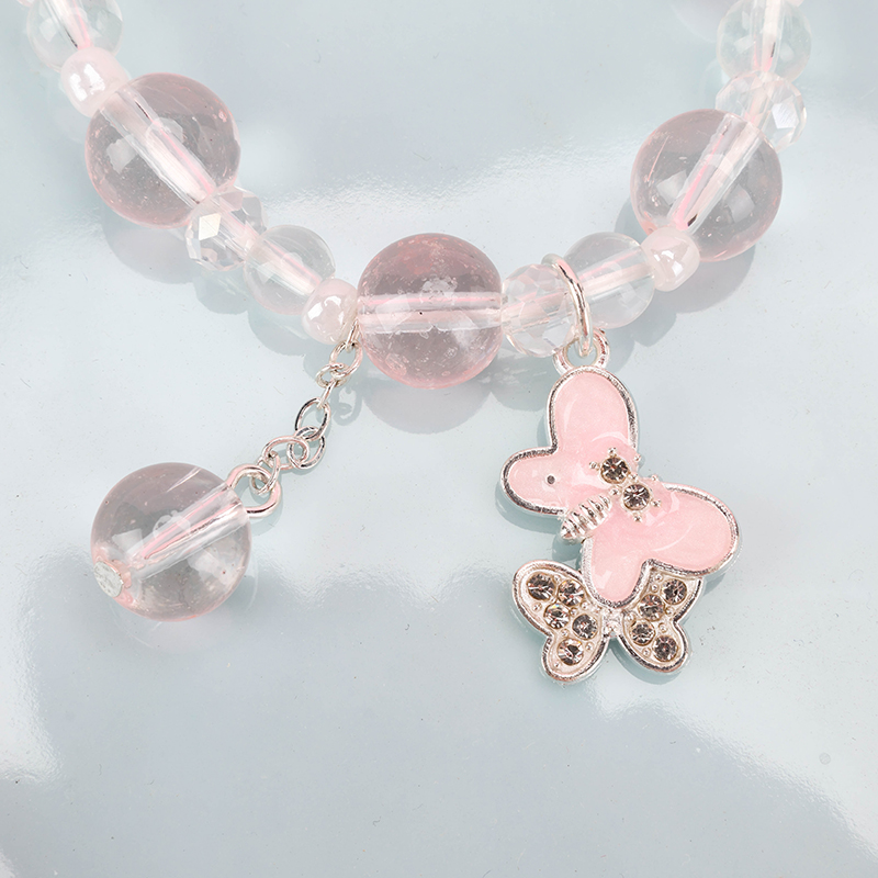 Double Butterfly Pendant Beaded Bracelet 4021001124