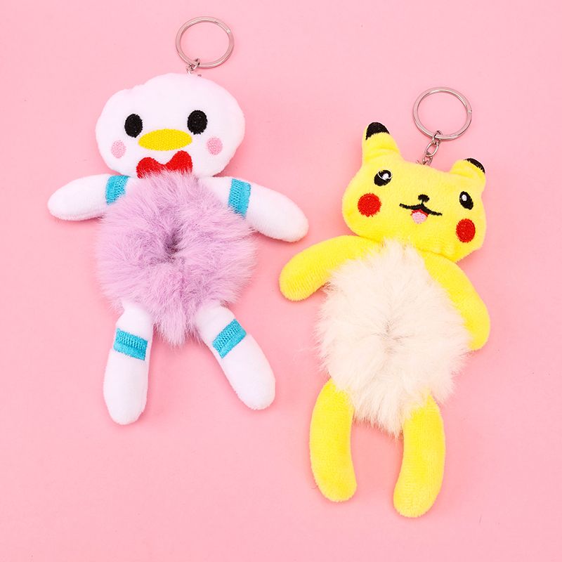 Cartoon Plush Hair Tie Bag Charm