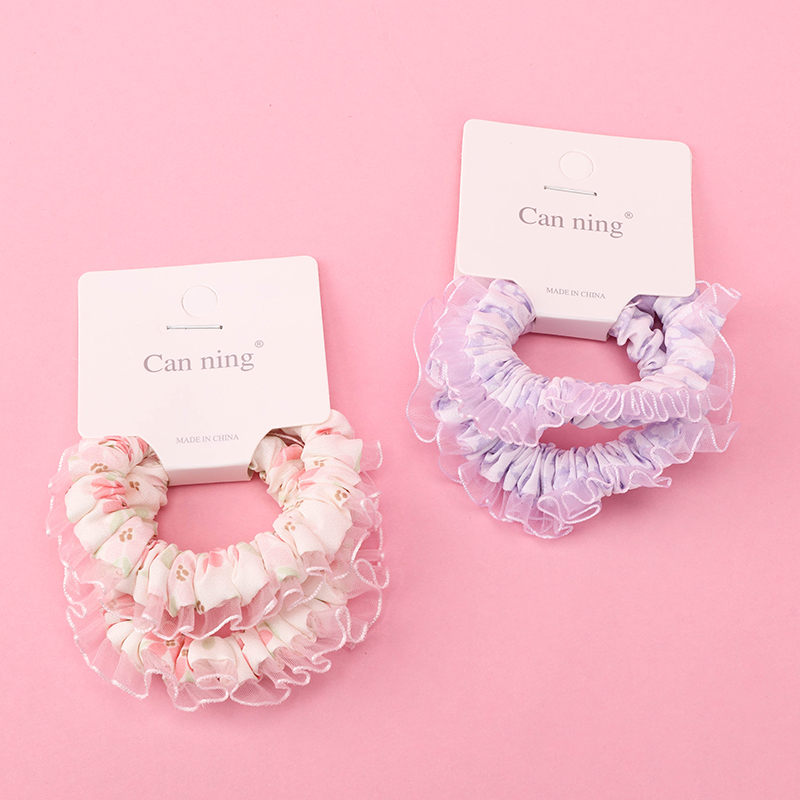 Two Gauze Lace Fabric Scrunchie 4012101837