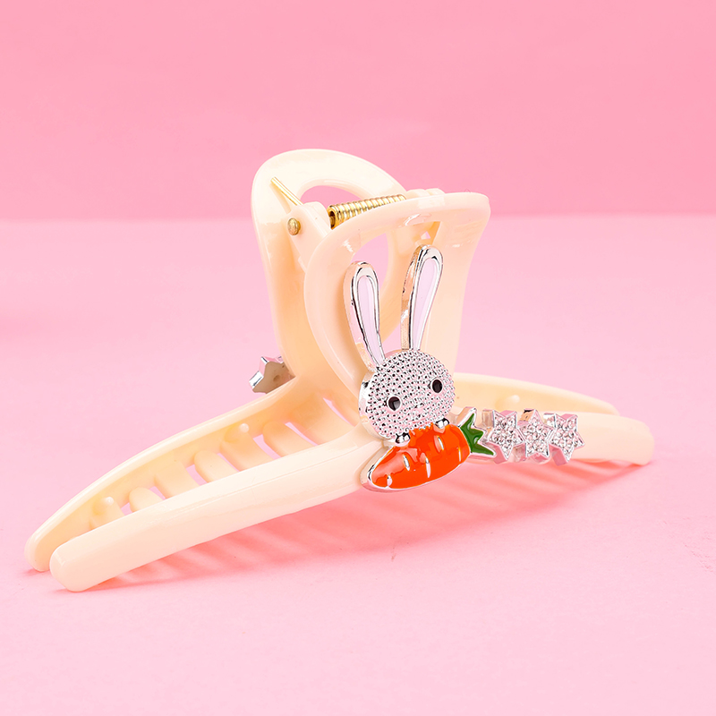 13 cm Plastic AB-Side Rabbit Hair Claw Clip 4011801195