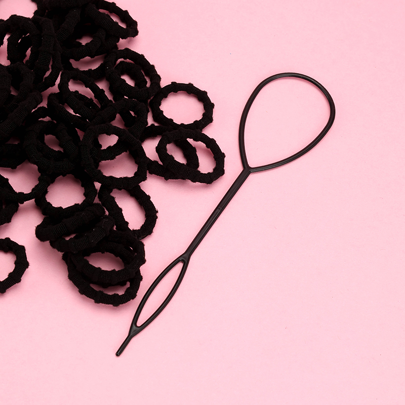 Bag Threaded Towel Ring Hair Tie Black 4013400024