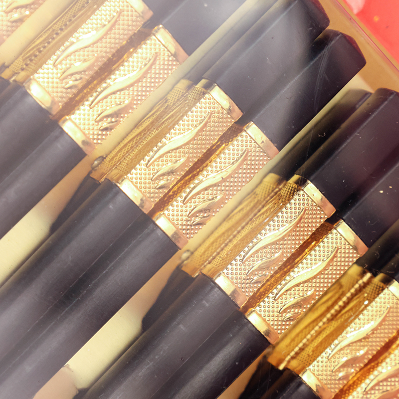 Gold Three Leaf Chopsticks 10 Pairs