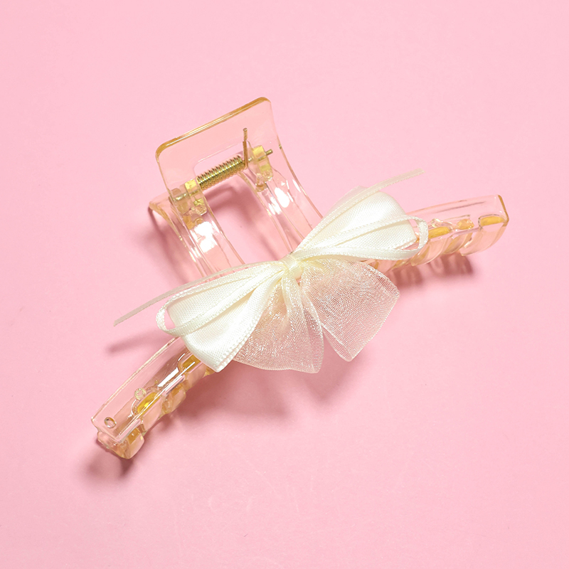 13 cm Plastic Double-Spliced Bow Hair Claw Clip 4011801218