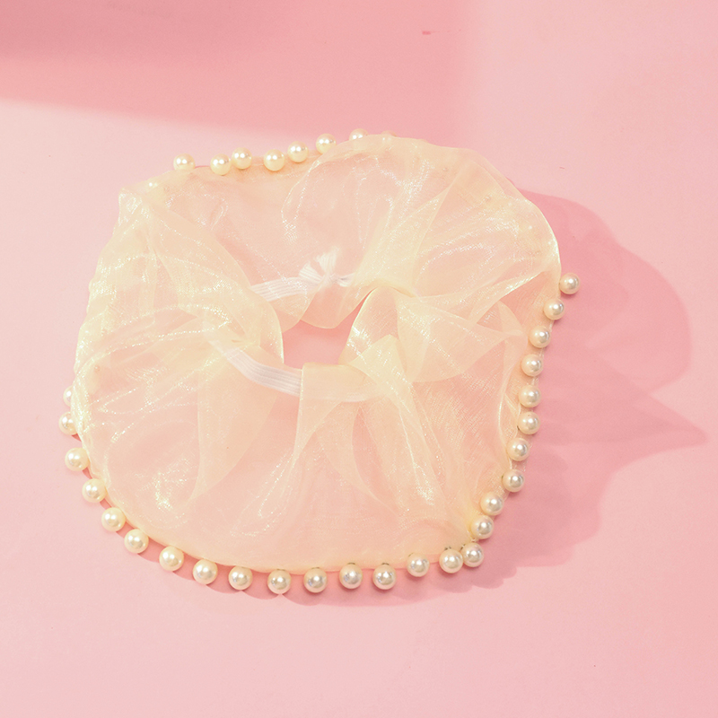 Korean Pearl Side Gauze Fabric Scrunchie 4012101861