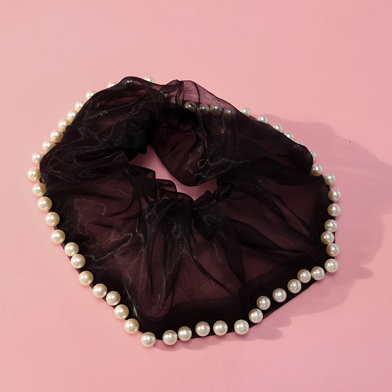 Korean Pearl Side Gauze Fabric Scrunchie 4012101861