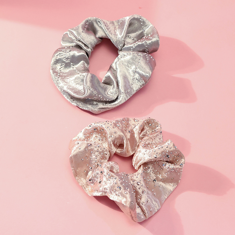 Fabric Korean Satin Rhinestone Scrunchie 4012101863