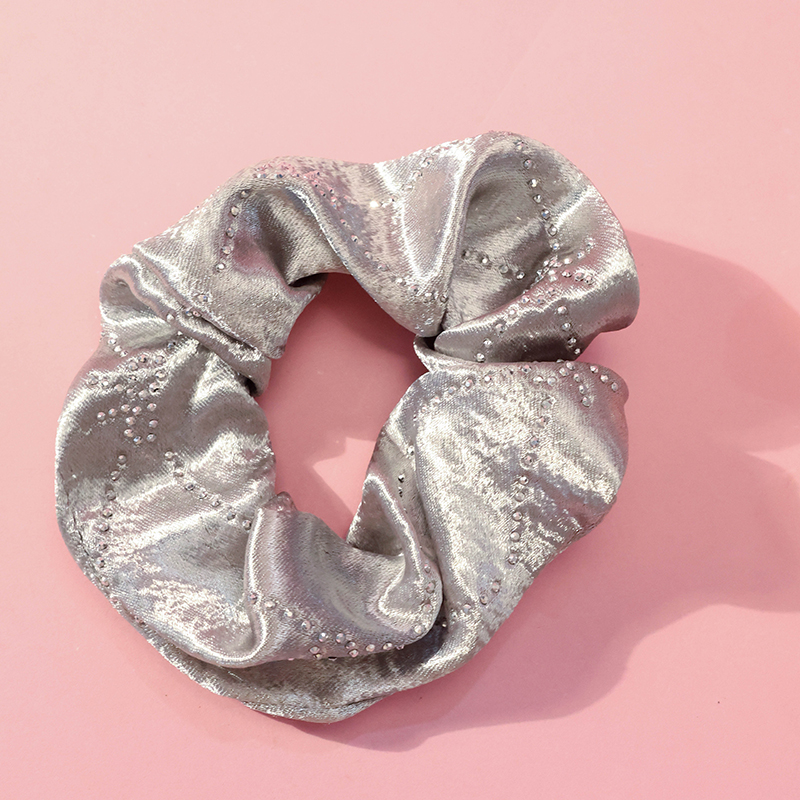 Fabric Korean Satin Rhinestone Scrunchie 4012101863