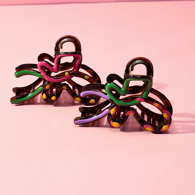 13 cm Plastic Colorful Oil-Drop Butterfly Hair Claw Clip 4011801221