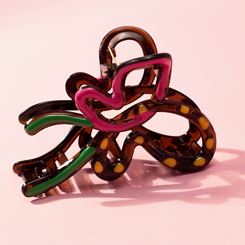 13 cm Plastic Colorful Oil-Drop Butterfly Hair Claw Clip 4011801221