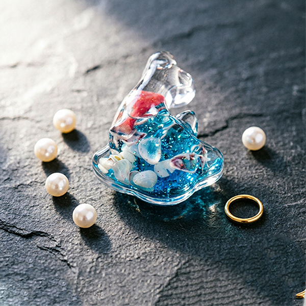 Blue Sand Ocean Crystal Ornament
