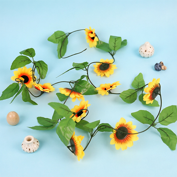 Mixed Artificial Sunflower Vine Potted Plant