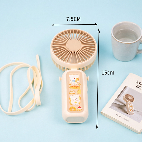Bear Handheld Lanyard 3-Speed Rechargeable Fan DD8107K1