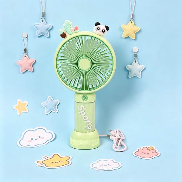 Cartoon Handheld Desktop 3-Speed Rechargeable Fan DD8173L