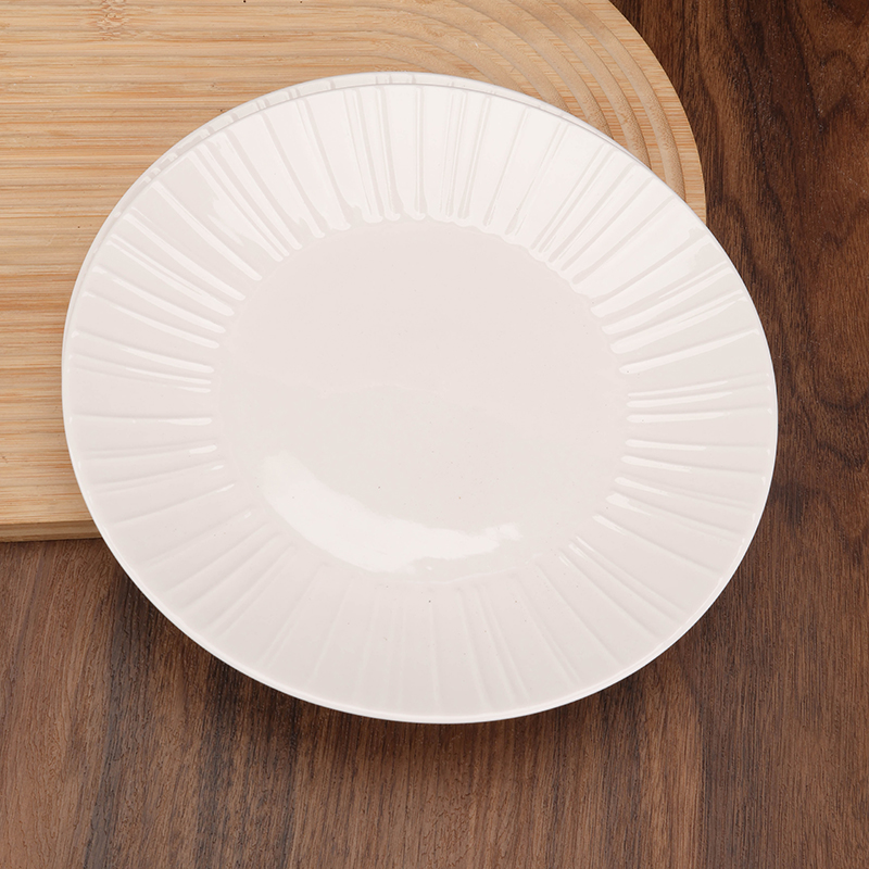White Ceramic 8.75 Inch Plate