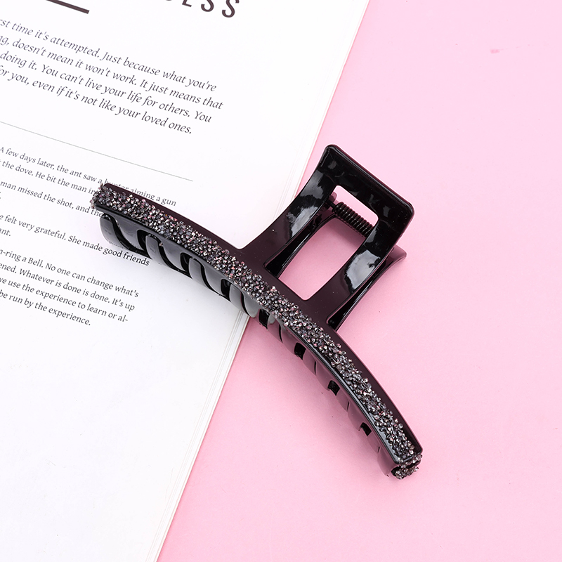 13 cm ABS Black Double-Sided Rhinestone Hair Claw Clip 4011801225