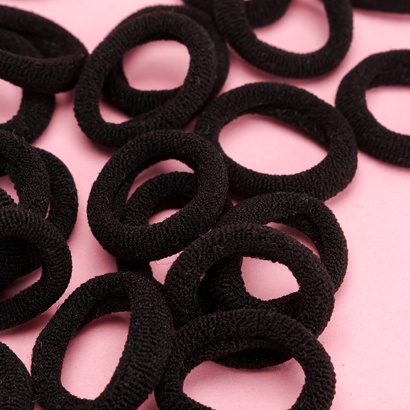 MXM-205 Bag Towel Ring Buckle Hair Tie Black Spandex Polyester
