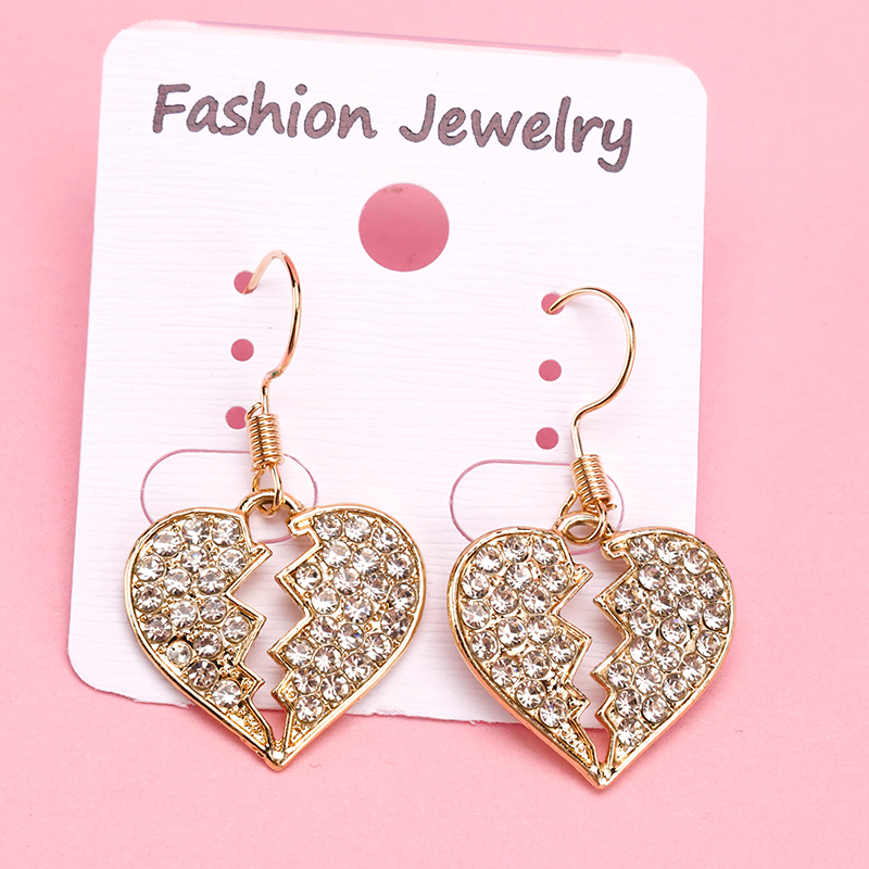 Long Bar Gold Rhinestone Earring