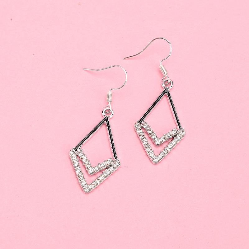 Long Bar Hollow Rhinestone Earring