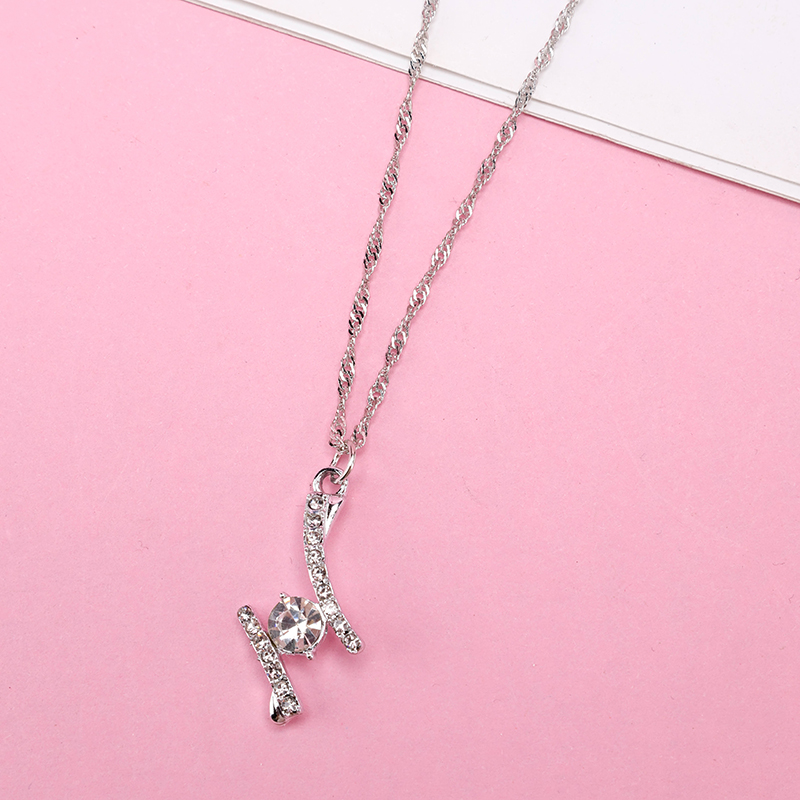 New H Shape Crystal Necklace