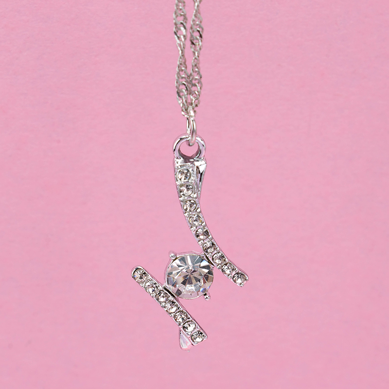 New H Shape Crystal Necklace