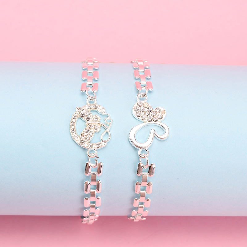 Silver Rhinestone Bracelet Alloy 4021001127