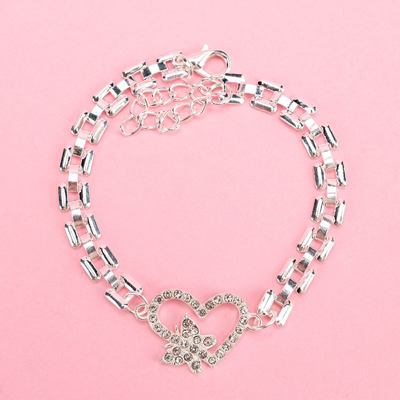 Silver Rhinestone Bracelet Alloy 4021001127