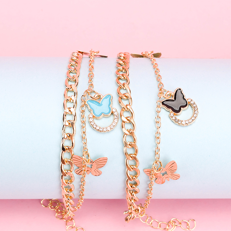 Two-in-One Enamel Butterfly Bracelet