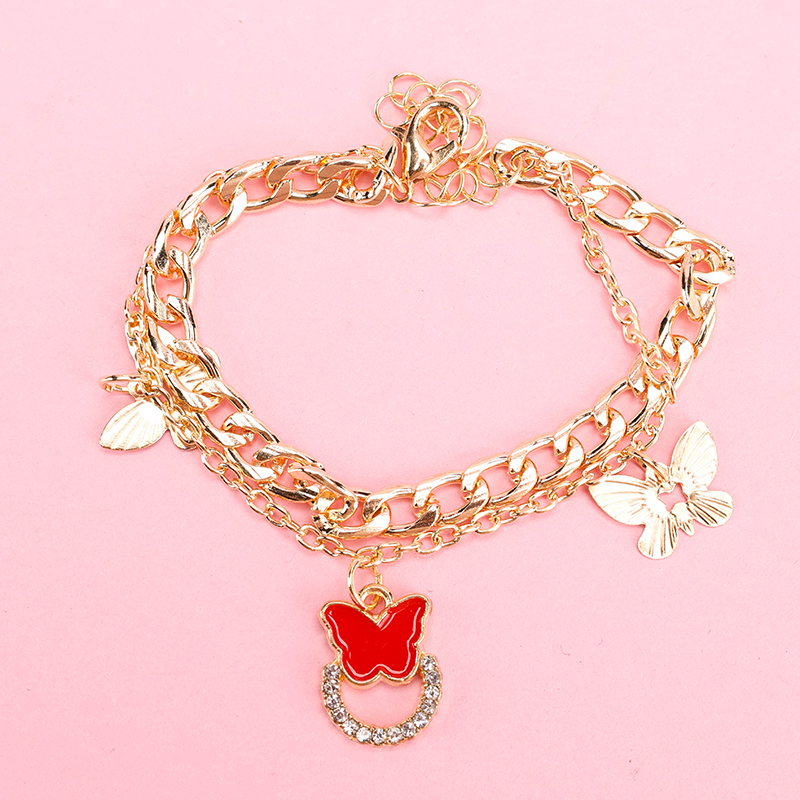 Two-in-One Enamel Butterfly Bracelet