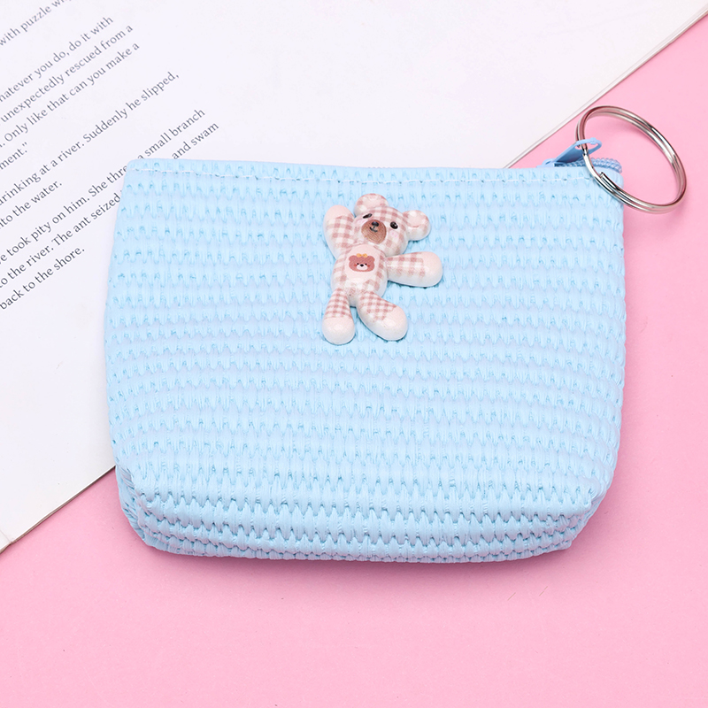 Faux Woven Bear Pouch