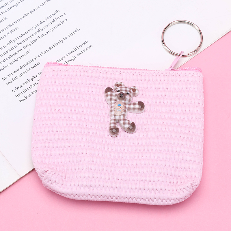 Faux Woven Bear Pouch