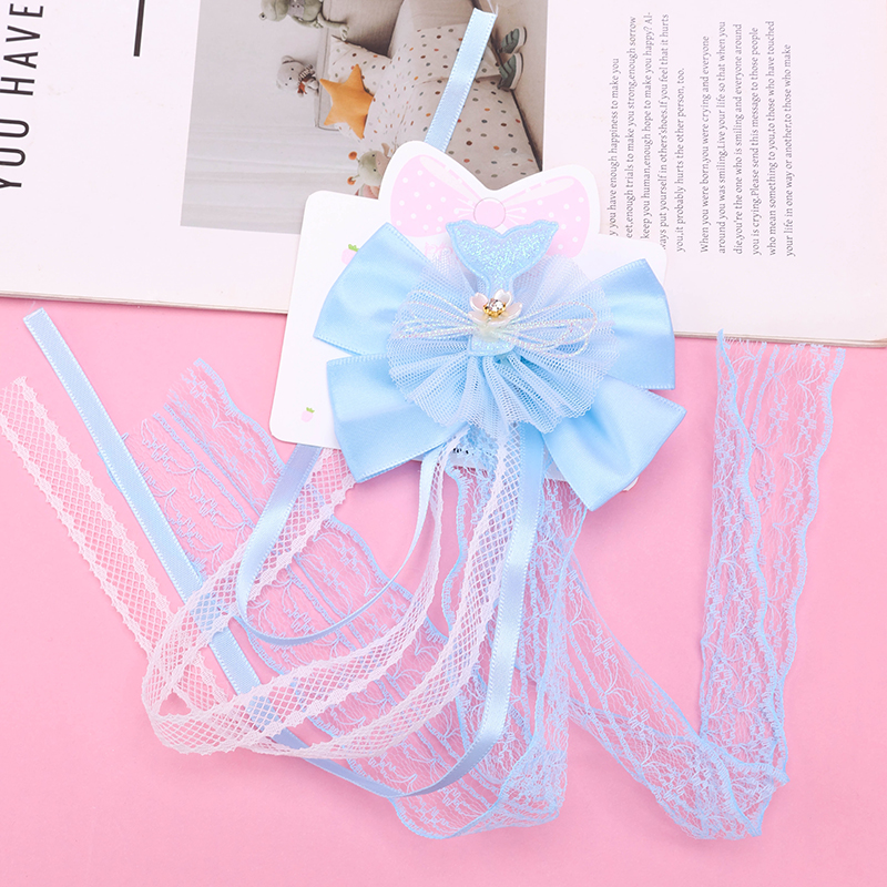 Bow Lace Ribbon Duckbill Alloy Hair Clip 4011200386