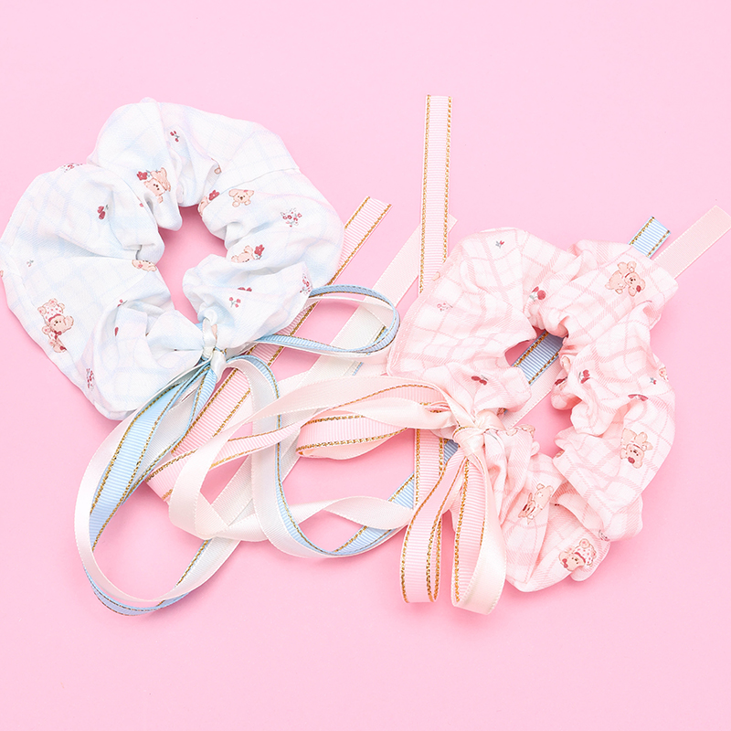 Synthetic Fiber New Printed Ribbon Scrunchie 4012101866