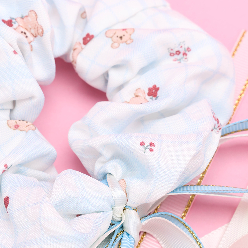 Synthetic Fiber New Printed Ribbon Scrunchie 4012101866