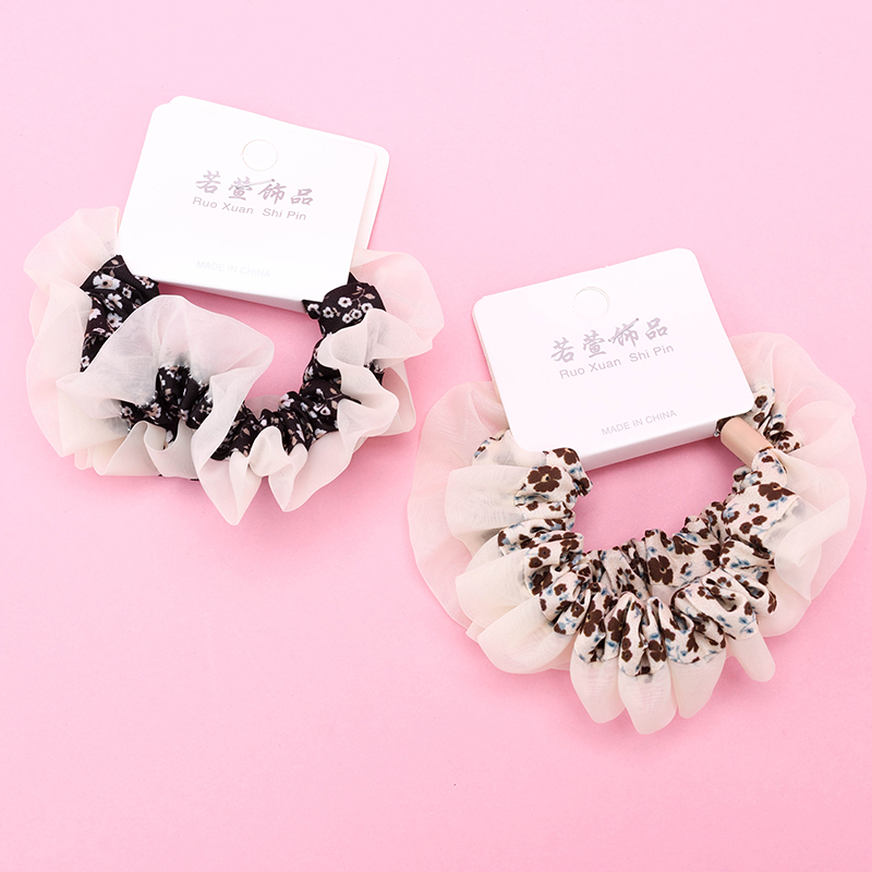 Fabric Boxed Two Floral Lace Hair Scrunchie 4012101880