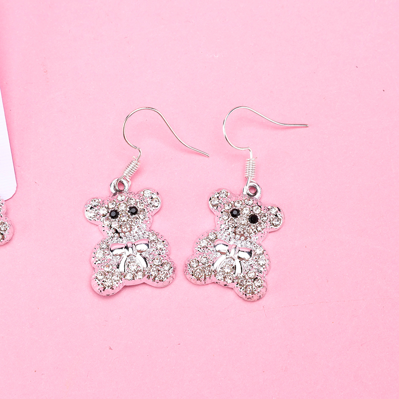 Long Bar Silver Rhinestone Earring
