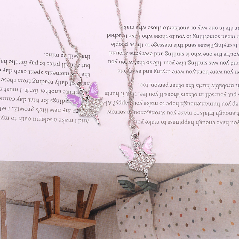 Diamond Butterfly Girl Necklace